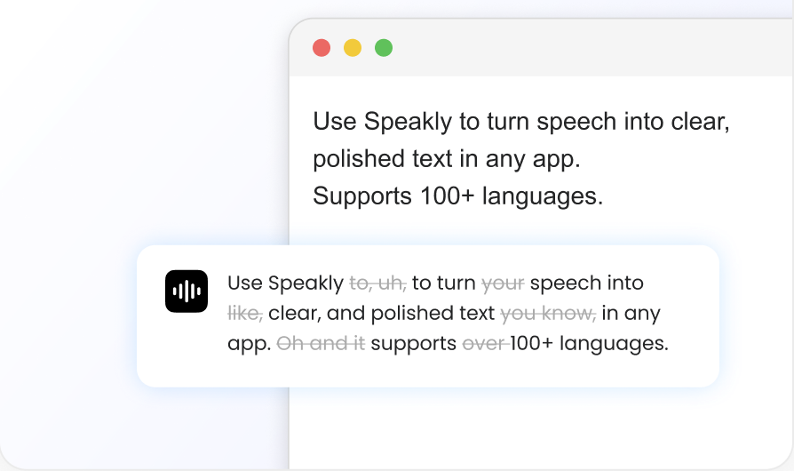 Speakly 语音转文字示意